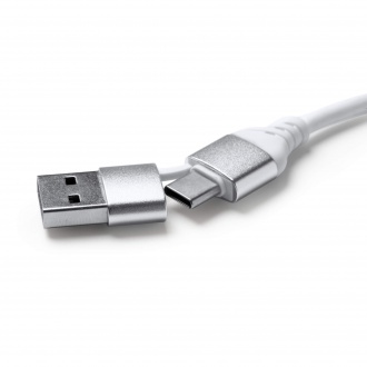 BADOC - Rozgałęziacz USB z kablem 2w1, z bambusa i tkaniny RPET