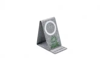 Ascend Charge Eco - Przenośna ładowarka i stojak do telefonu wykonana z materiału RPET