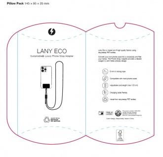 Lany Eco - Smycz do telefonu wykonana z materiału RPET