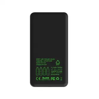 POWER BOTTLE - Powerbank wykonany z materiału RPET z możliwością nadruku świecącego logo