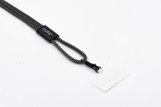 LANY WRISTBAND CHARGE ECO - pasek na nadgarstek do telefonu i kabel 60W USB-C, USB-C z RPET