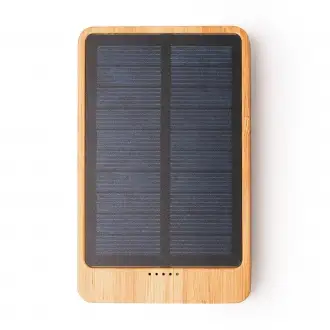 Berkel - Powerbank o pojemności 5000 mAh wykonany z bambusa, zasilany energią słoneczną