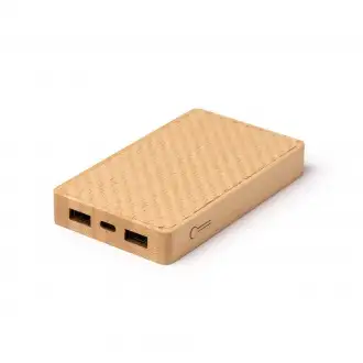 Akrol - Powerbank z główną konstrukcją wykonaną z bambusa i podstawą z naturalnych włókien
