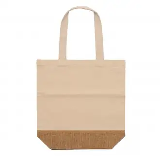 Mendes - Torba wykonana z bawełny pochodzącej z recyklingu o gramaturze 330 g/m² i naturalnej juty