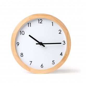 Karpe - Bambusowy zegar ścienny w stylu vintage z czarnymi cyframi i wskazówkami