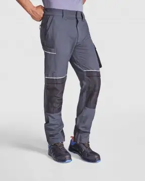 WALL - Elastyczne spodnie robocze z poliestru z wieloma kieszeniami, gramatura: 260 g/m².