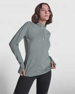 ESTAMBUL WOMAN - Damska ranglanowa techniczna bluza dresowa z długim rękawem, zapinana do połowy na zamek, 200 g/m².