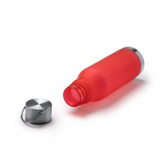 Magox - Bottle made of RPET polyester with translucent matte finish with cap, handle and stainless steel bottom.