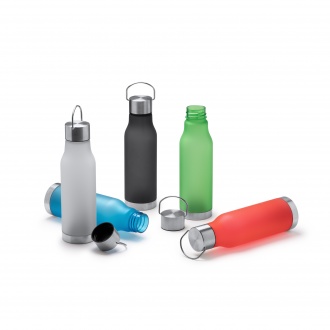 Magox - Bottle made of RPET polyester with translucent matte finish with cap, handle and stainless steel bottom.