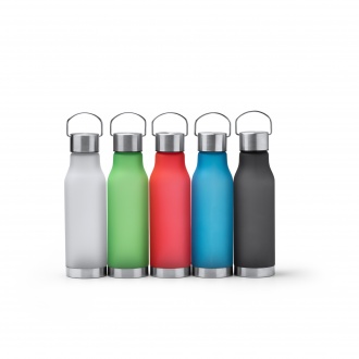 Magox - Bottle made of RPET polyester with translucent matte finish with cap, handle and stainless steel bottom.