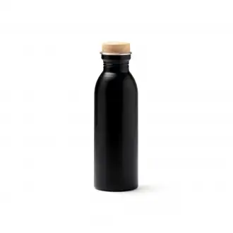 Levu - Butelka wykonana ze stali nierdzewnej 304 pochodzącej z recyklingu o matowym wykończeniu z bambusową zakrętką. Pojemność: 650 ml.