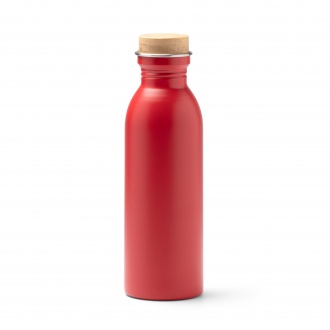  Levu - Bottle made of recycled 304 stainless steel with a matte finish and a bamboo cap. Capacity: 650 ml.