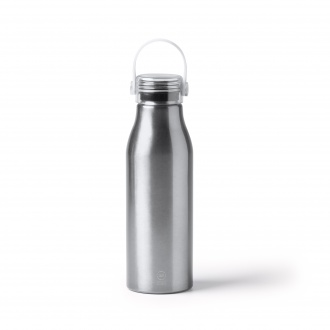 Fental - Bottle made of recycled aluminum with a transparent stopper and matching silicone handle. Capacity: 750 ml.