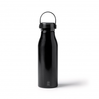 Fental - Bottle made of recycled aluminum with a transparent stopper and matching silicone handle. Capacity: 750 ml.