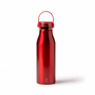 Fental - Bottle made of recycled aluminum with a transparent stopper and matching silicone handle. Capacity: 750 ml.