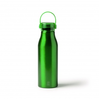 Fental - Bottle made of recycled aluminum with a transparent stopper and matching silicone handle. Capacity: 750 ml.
