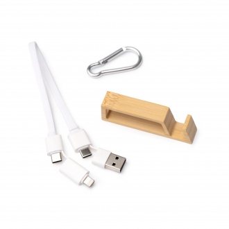 BOEME - Kabel ładujący 4 w 1 w zestawie karabińczyk i uchwyt na smartphone.