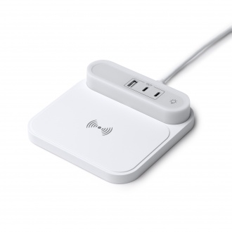 TITANUS - Bezprzewodowa ładowarka z lampą led i portami (USB-C / USB-A) do ładowania.