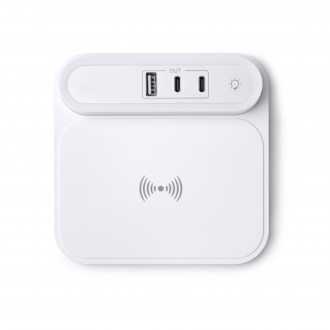 TITANUS - Bezprzewodowa ładowarka z lampą led i portami (USB-C / USB-A) do ładowania.