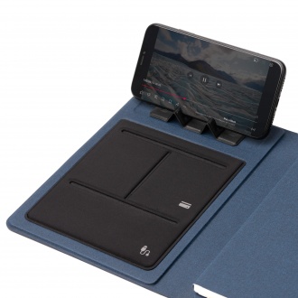 SABIX - Wielofunkcyjna teczka z RPET z wbudowanym powerbankiem bezprzewodowym.