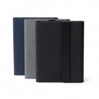 SABIX - Wielofunkcyjna teczka z RPET z wbudowanym powerbankiem bezprzewodowym.