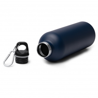 LUWAK - Butelka (550ml) z podwójnymi ściankami ze stali nierdzewnej z recyklingu, zakrętka z karabińczykiem