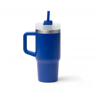 GOTEX - Kubek termiczny (400ml) ze stali nierdzewnej pochodzącej z recyklingu ze słomką i uchwytem