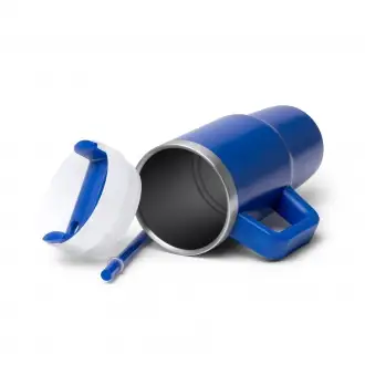GOTEX - Kubek termiczny (400ml) ze stali nierdzewnej pochodzącej z recyklingu ze słomką i uchwytem