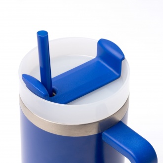 GOTEX - Kubek termiczny (400ml) ze stali nierdzewnej pochodzącej z recyklingu ze słomką i uchwytem