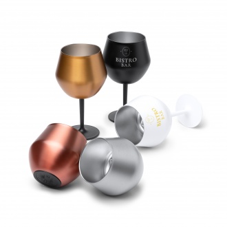 FRADES - Kubek/Kieliszek 2w1 (380ml) wykonany ze stali nierdzewnej