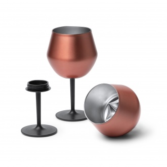 FRADES - Kubek/Kieliszek 2w1 (380ml) wykonany ze stali nierdzewnej