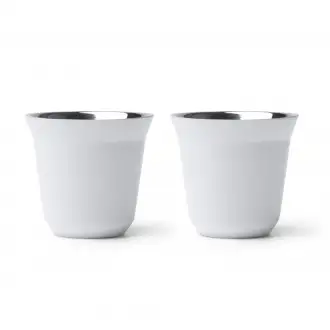 BOLUTO - Zestaw 2 filiżanek do kawy (80ml) wykonanych ze stali nierdzewnej z recyklingu