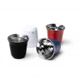BOLUTO - Zestaw 2 filiżanek do kawy (80ml) wykonanych ze stali nierdzewnej z recyklingu