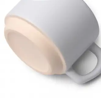 GEISA - Matowy kubek ceramiczny (180ml) z bambusową podstawką, przeznaczony do sublimacji