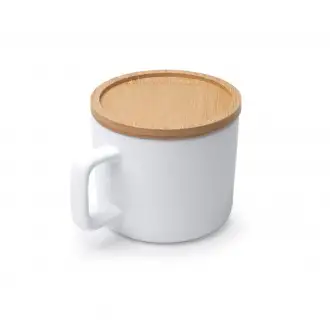 MOLOK - Kubek ceramiczny (350ml) z bambusową pokrywką