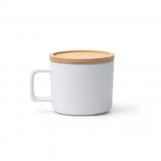 MOLOK - Kubek ceramiczny (350ml) z bambusową pokrywką