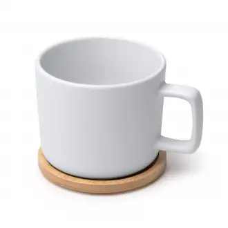 MOLOK - Kubek ceramiczny (350ml) z bambusową pokrywką