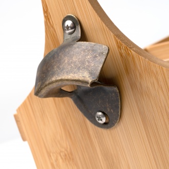 GUTI - Bambusowy stojak na 6 butelek z otwieraczem