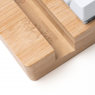 CLINTON - Bambusowy uchwyt na smartfon z klawiszami antystresowymi