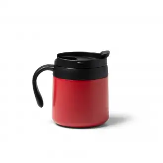 Vake - Kubek ze stali nierdzewnej 304 pochodzącej z recyklingu z podwójnymi ściankami z odkręcaną pokrywką i uchwytem. Pojemność: 350 ml.