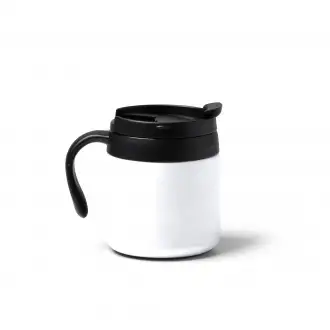 Vake - Kubek ze stali nierdzewnej 304 pochodzącej z recyklingu z podwójnymi ściankami z odkręcaną pokrywką i uchwytem. Pojemność: 350 ml.