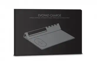 Evopad Charge Eco - Podkładka po mysz z ładowarką bezprzewodową & stojak na telefon wykonana z materiału RPET