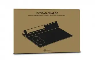Evopad Charge Eco - Podkładka po mysz z ładowarką bezprzewodową & stojak na telefon wykonana z materiału RPET