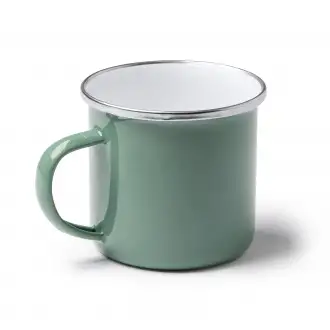 CARDIF - Metalowy kubek emaliowany w stylu retro o pojemności 380ml
