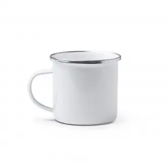 CARDIF - Metalowy kubek emaliowany w stylu retro o pojemności 380ml