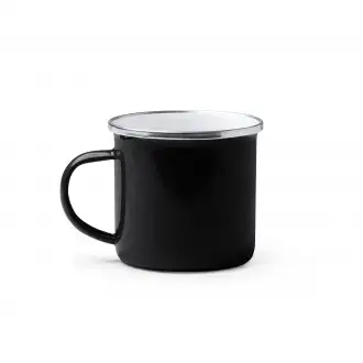 CARDIF - Metalowy kubek emaliowany w stylu retro o pojemności 380ml