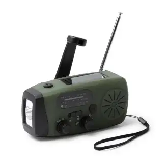 NEVIL - Przenośne radio awaryjne SOS z latarką, powerbankiem, mechanizmem dynamo i panelem słonecznym