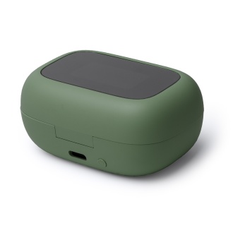 SANDES - Słuchawki bezprzewodowe z etui z ekranem dotykowym