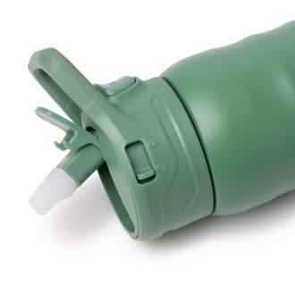 TUXLEY - Butelka z podwójnymi ściankami ze stali nierdzewnej z recyklingu, słomka i uchwyt, 710ml