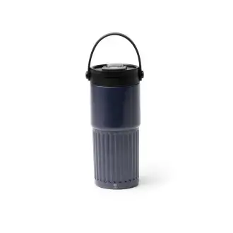 TUMBAT - Kubek termiczny z podwójnymi ściankami ze stali nierdzewnej z recyklingu, słomką i uchwytem, 600ml